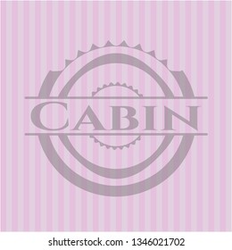 Cabin pink emblem. Retro
