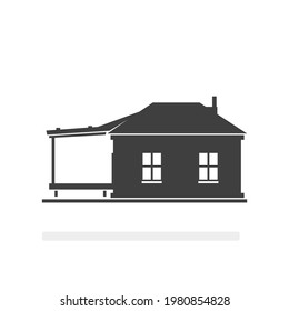 Cabin Rental Bed and Breakfast Icon - Silhouette Vector Illustration Art svg