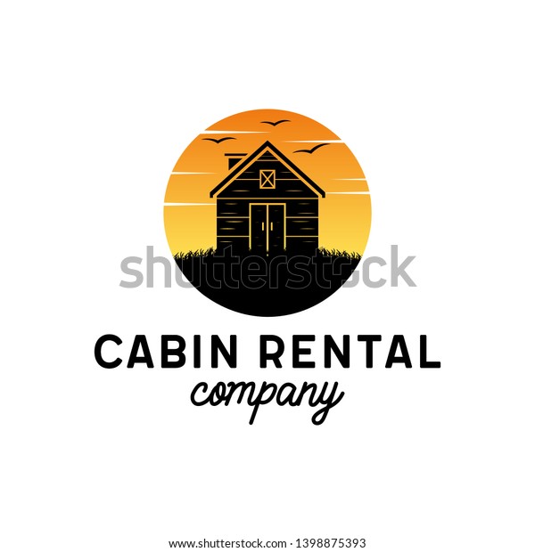 Cabin Rental Company Logo Design Stock Vector Royalty Free