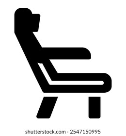 cabin seat icon in Glyph Style. Black Fill