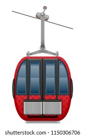 cabin ski cableway vector illustration isolated on white background