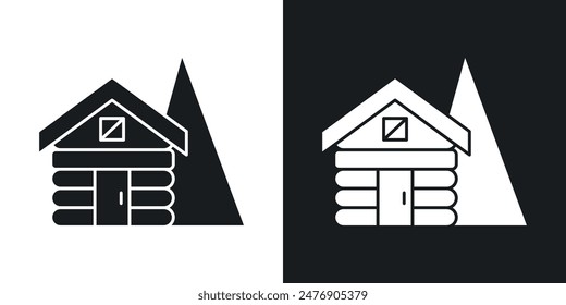 Cabin thin vector icon collection.