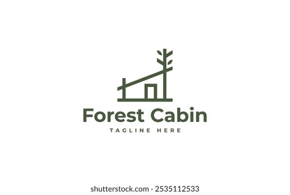 cabin tree logo design vector illustration