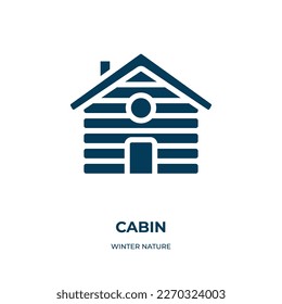 cabin vector icon. cabin, home, equipment filled icons from flat winter nature concept. Isolated black glyph icon, vector illustration symbol element for web design and mobile apps