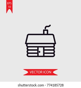 Cabin Vector Icon, Illustration Symbol