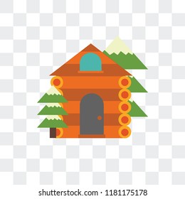 Cabin vector icon isolated on transparent background, Cabin logo concept