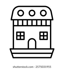 Cabin Vector Line Icon Design