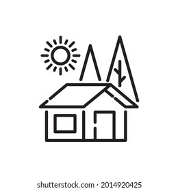 Cabin vector outline icons style illustration. EPS 10 file