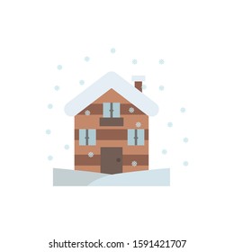 Cabin winter snow color icon. Elements of winter wonderland multi colored icons. Premium quality graphic design icon on white background