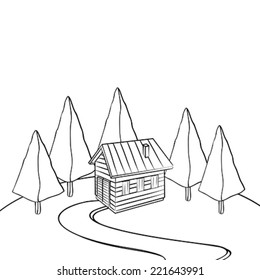 Log Cabin Sketch High Res Stock Images Shutterstock