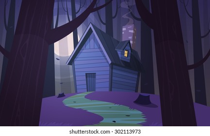 Cabin in Woods - Night