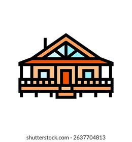 cabin wraparound porch color icon vector. cabin wraparound porch sign. isolated symbol illustration
