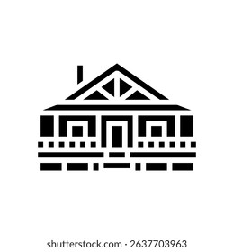 cabin wraparound porch glyph icon vector. cabin wraparound porch sign. isolated symbol illustration