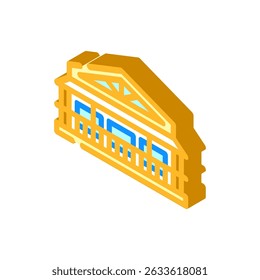 vetor de ícone isométrico de varanda de envoltório de cabine. sinal de varanda de envoltório de cabine. ilustração de símbolo isolado