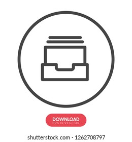 cabinet archive icon - vector file drawer - office storage - business document drawer icon - Vector