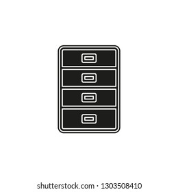 cabinet archive icon - vector file drawer - office storage - business business
