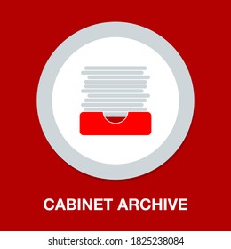 icono de archivo de gabinete - cajón de archivos vectoriales - almacenamiento de oficina - icono de cajón de documentos de negocios