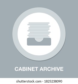 cabinet archive icon - vector file drawer - office storage - business document drawer icon