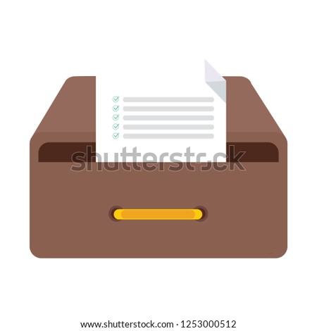 cabinet archive icon - vector file drawer - office storage - business document drawer icon