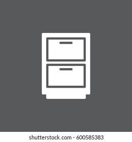 Cabinet, archive icon vector, filled flat sign, solid white pictogram. Symbol, logo illustration. Pixel perfect