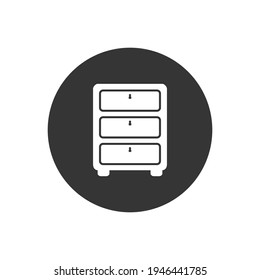 Cabinet, archive white icon vector, filled flat sign