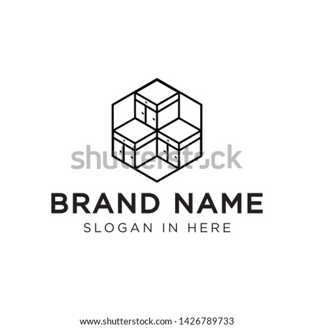 cabinet block logo template design