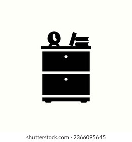 cabinet with book and timer icon, isolated icon in light background, perfect for website, blog, logo, graphic design, social media, UI, mobile app