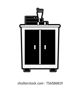 Cabinet with books