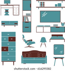cabinet chair bed mirror furniture table