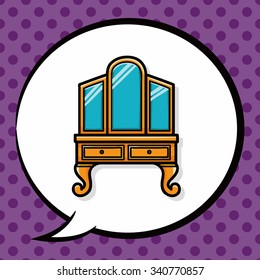 Cabinet closet doodle, speech bubble