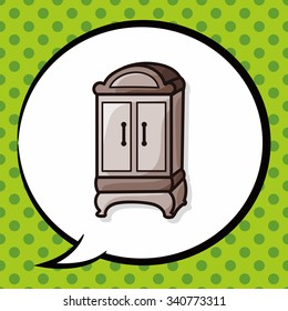 Cabinet closet doodle, speech bubble