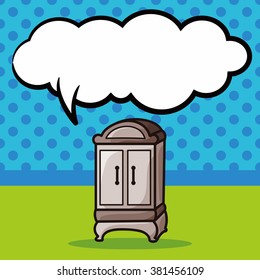 Cabinet closet doodle, speech bubble
