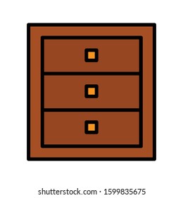 Cabinet with colored icon vector illlustration logo template for many purpose 
