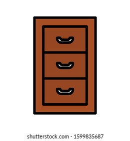 Cabinet with colored icon vector illlustration logo template for many purpose 