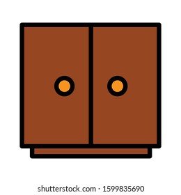 Cabinet with colored icon vector illlustration logo template for many purpose 