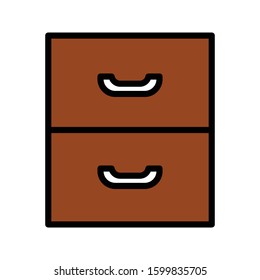 Cabinet with colored icon vector illlustration logo template for many purpose 