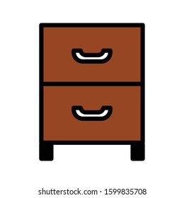 Cabinet with colored icon vector illlustration logo template for many purpose 