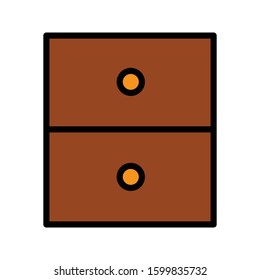 Cabinet with colored icon vector illlustration logo template for many purpose 