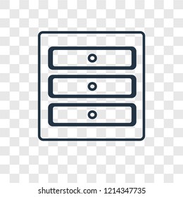 Cabinet concept vector linear icon isolated on transparent background, Cabinet concept transparency concept in outline style