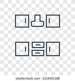 Cabinet concept vector linear icon isolated on transparent background, Cabinet concept transparency concept in outline style