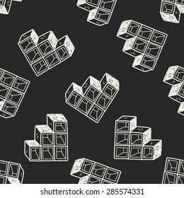 cabinet doodle seamless pattern background