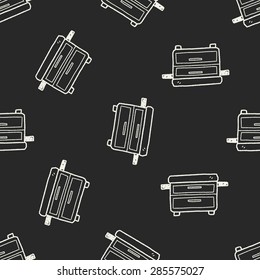 cabinet doodle seamless pattern background