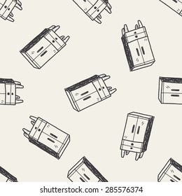 cabinet doodle seamless pattern background