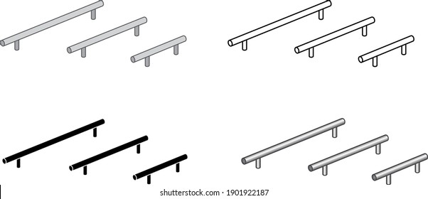 Cabinet Door Handle Icon , Vector