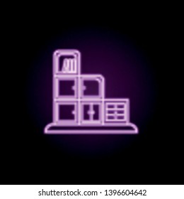cabinet with doors neon icon. Elements of furniture set. Simple icon for websites, web design, mobile app, info graphics