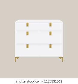 Cabinet Draw Closet Clothes Dress Vector Icon Symbol Isolated Illustration