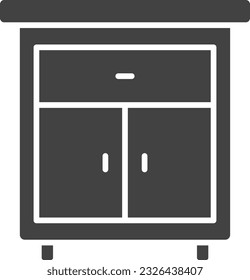 Cabinet Drawer Icon image. Suitable for mobile application.