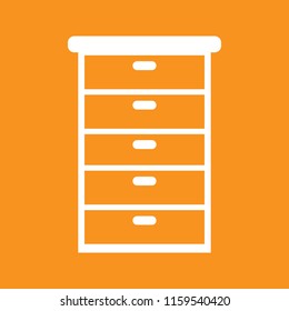 Cabinet, drawer icon, stock vector illustration, EPS10.