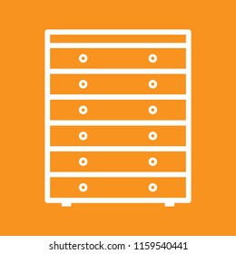 Cabinet, drawer icon, stock vector illustration, EPS10.