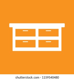 Cabinet, drawer icon, stock vector illustration, EPS10.